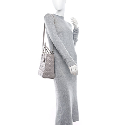 Christian Dior Lambskin Cannage Large Lady Dior Light Grey 2 of 15