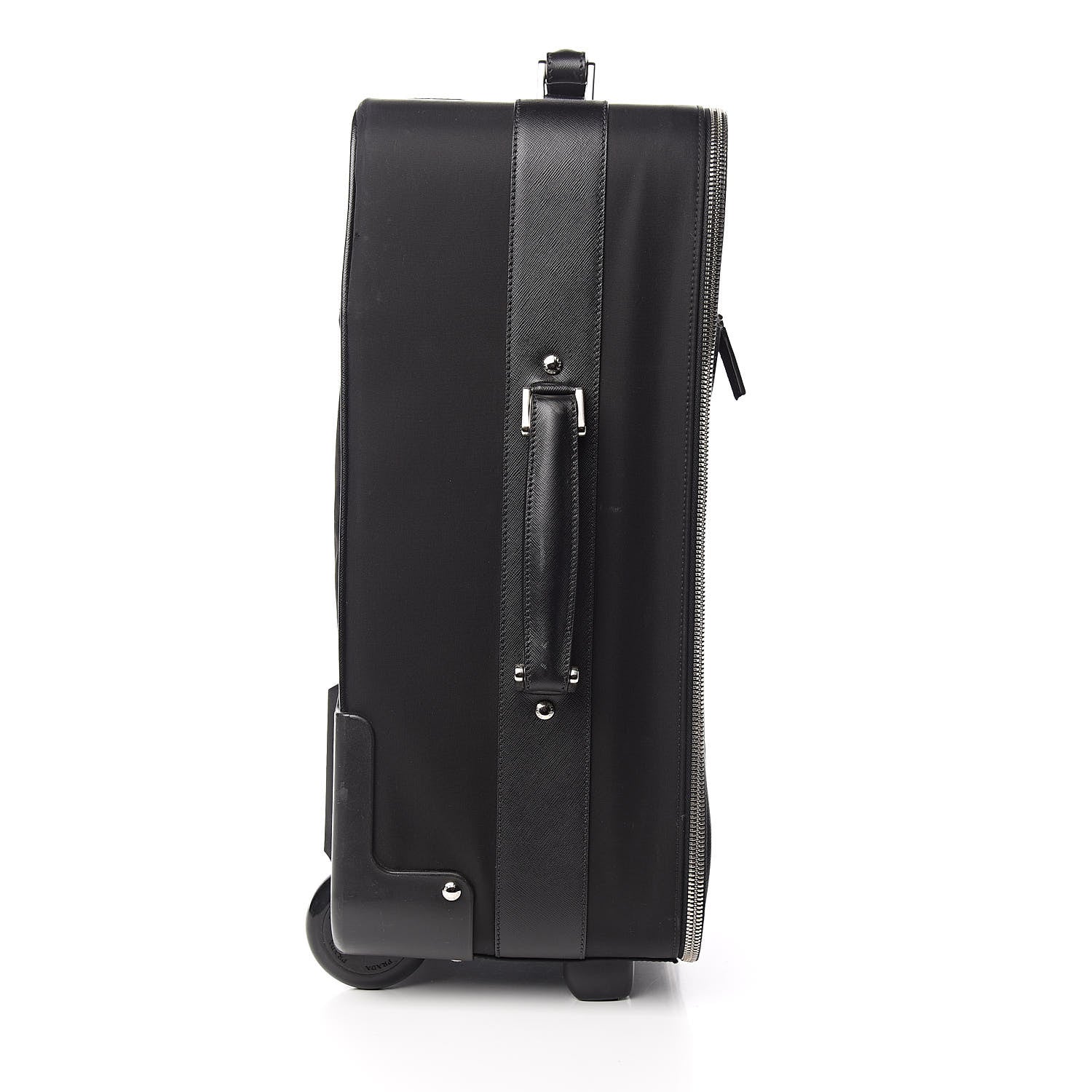 Prada Tessuto Nylon Saffiano Trolley Luggage Black 5 of 11