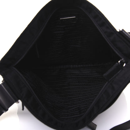 Prada Nylon Flat Messenger Bag Black 5 of 14