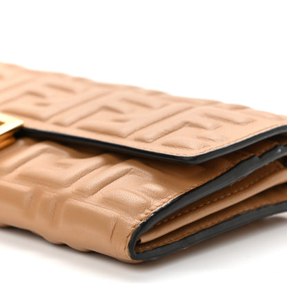 Fendi Nappa Matisse FF Embossed Continental Wallet on Chain Miele Scuro 9 of 11