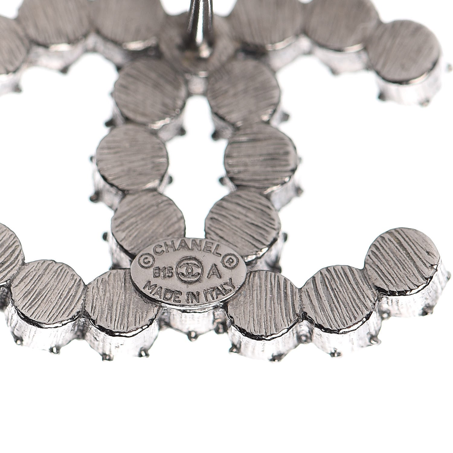 Chanel Crystal CC Earrings Silver 4 of 4