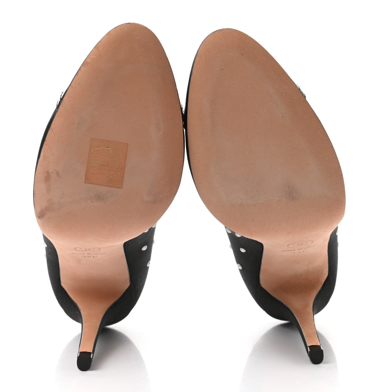 Chanel Satin Pearl Patent Cap Toe Pumps 38 Black 5 of 8