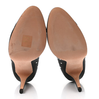 Chanel Satin Pearl Patent Cap Toe Pumps 38 Black 5 of 8