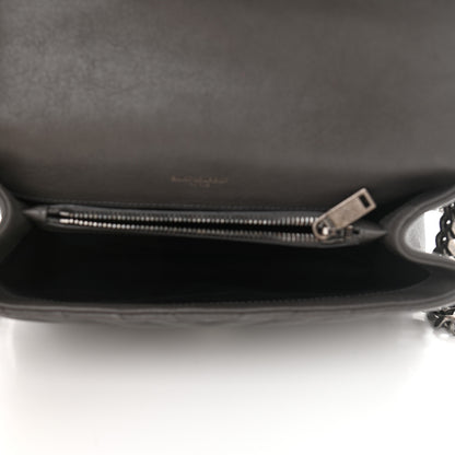 Saint Laurent Sheepskin Matelasse Chevron Monogram Medium College Bag Asphalt 5 of 10