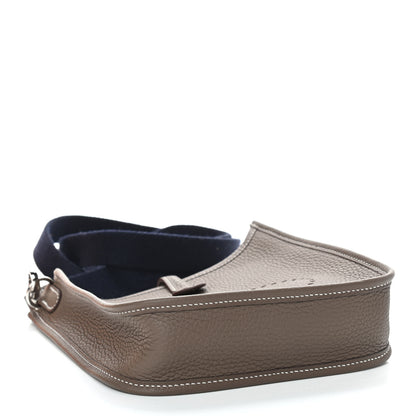 Hermes Taurillon Clemence Amazone Evelyne TPM Etoupe Bleu Indigo 3 of 8