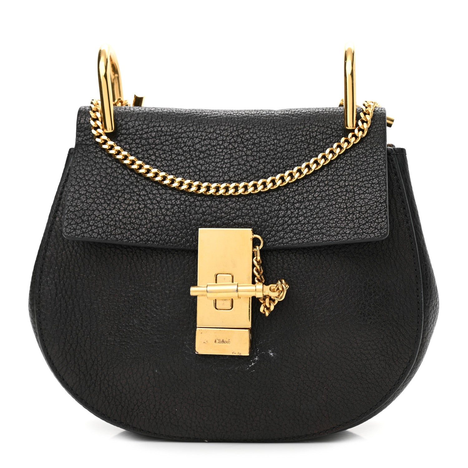 Chloe Goatskin Mini Drew Shoulder Bag Black 1 of 11