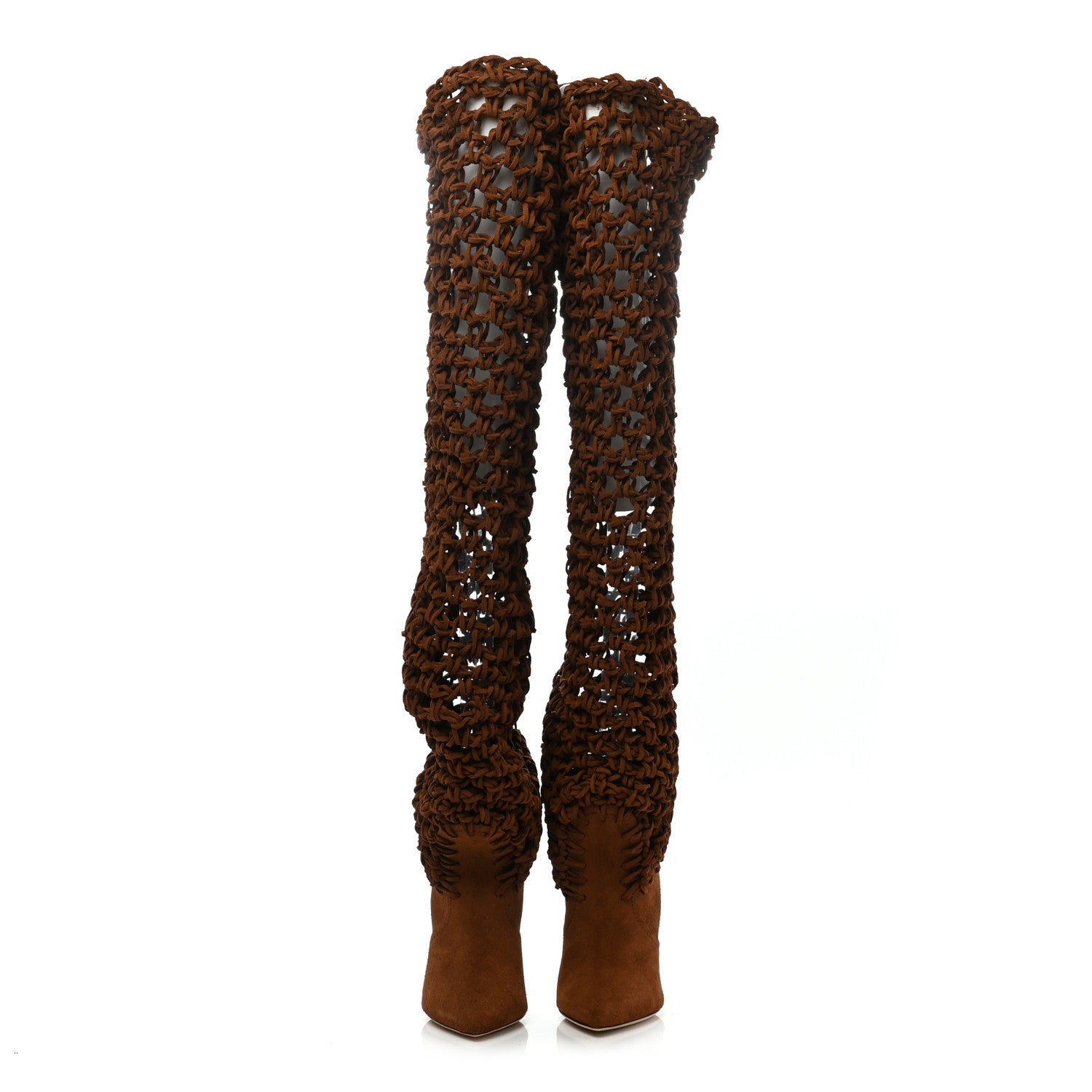 Saint Laurent Suede Twine Soho Niki 105 Thigh High Boots 36 Light Land 2 of 6