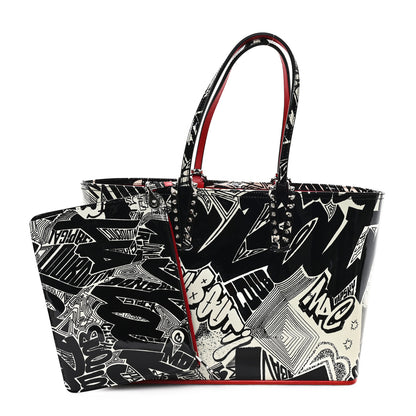 Christian Louboutin Patent Metro Graf Spikes East West Cabata Tote Black 3 of 11