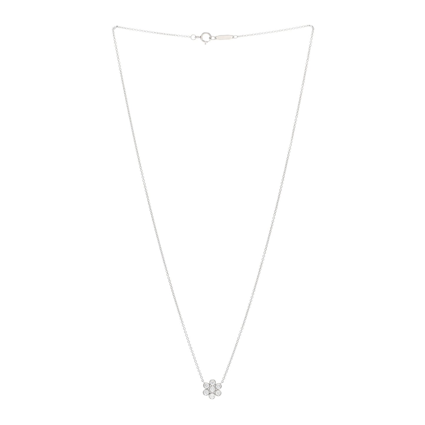Platinum Diamond Small Enchant Flower Pendant Necklace