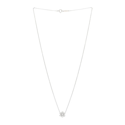 Tiffany Platinum Diamond Small Enchant Flower Pendant Necklace 3 of 5