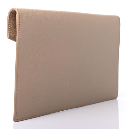 Saint Laurent Grain De Poudre Uptown Pouch Dark Beige 2 of 4