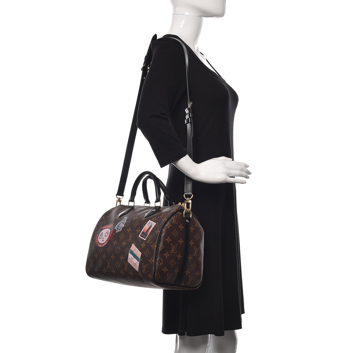 Louis Vuitton Monogram My World Tour Speedy Bandouliere 30 Black 2 of 11