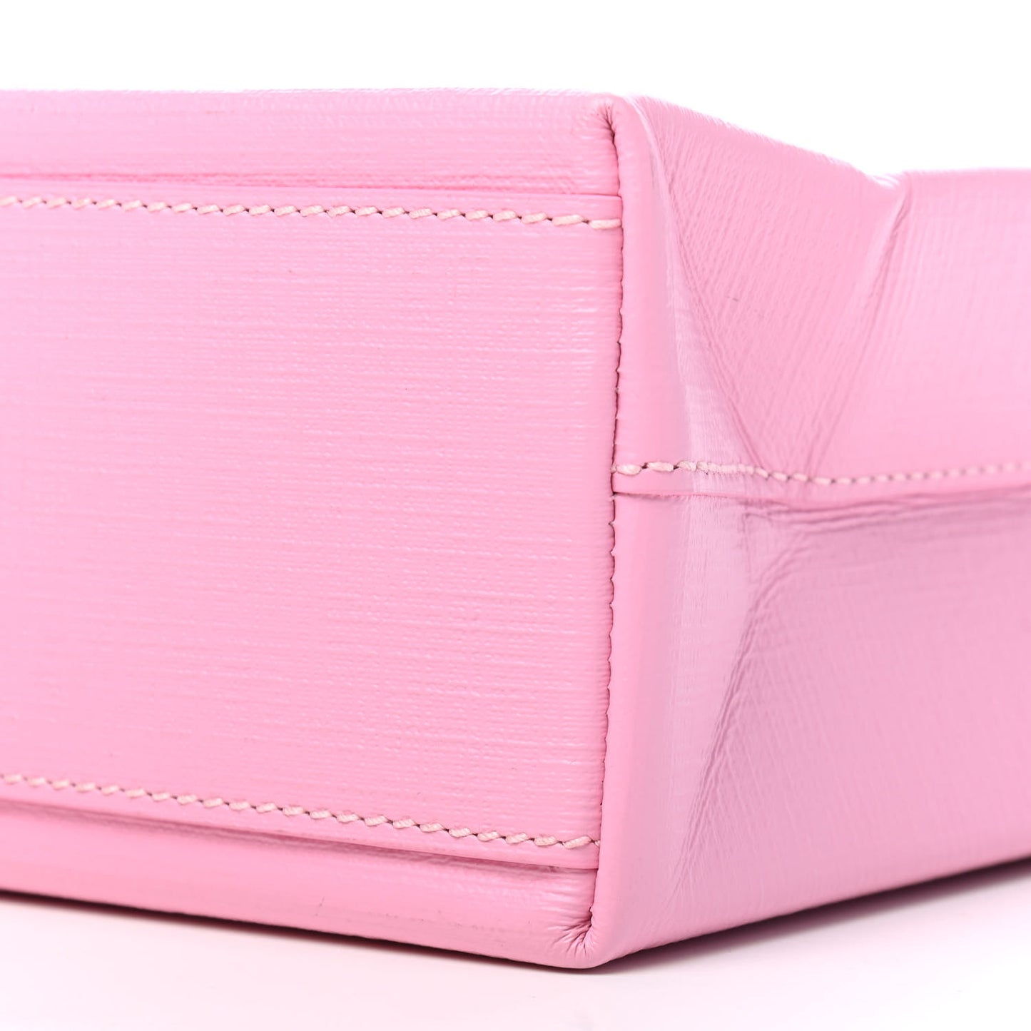 Squared Calfskin Logo North South Shopper Tote XXS Pink