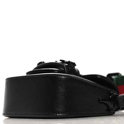 Gucci Azalea Calfskin Web Monochrome Horsebit 1955 Wallet On Strap Black 9 of 9