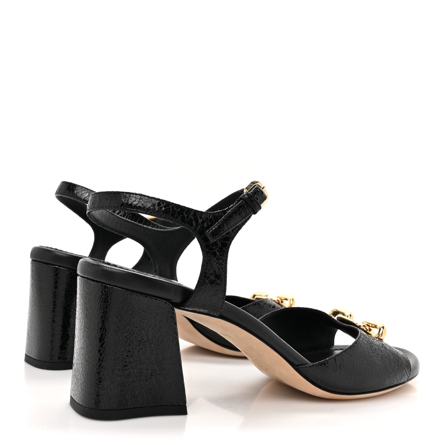 Louis Vuitton Metallic Crinkled Calfskin LV Edge Sandals 41 Black 4 of 8