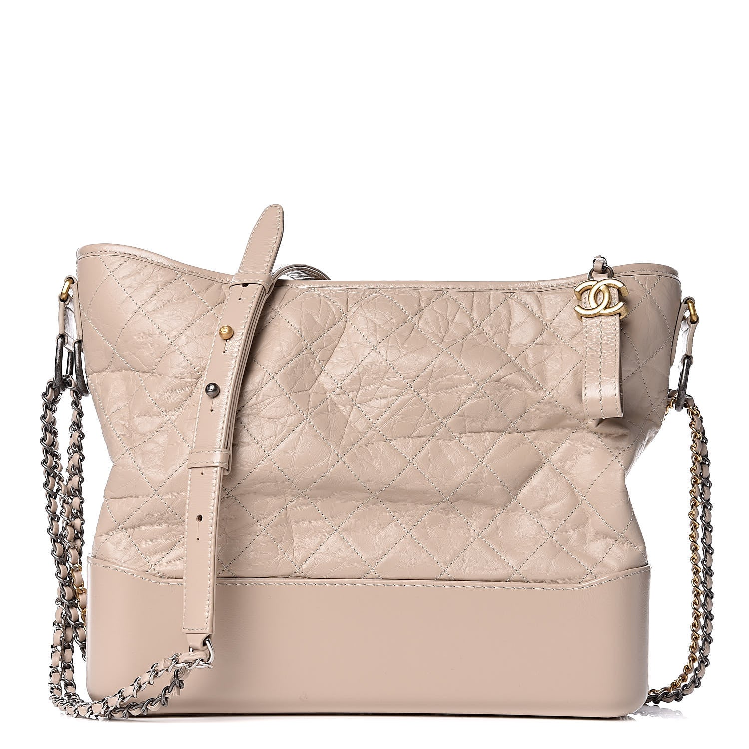 Chanel Aged Calfskin Quilted Large Gabrielle Hobo Beige 1 of 9