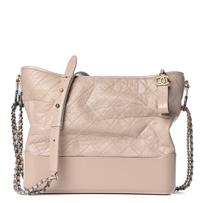 Chanel Aged Calfskin Quilted Large Gabrielle Hobo Beige 1 of 9