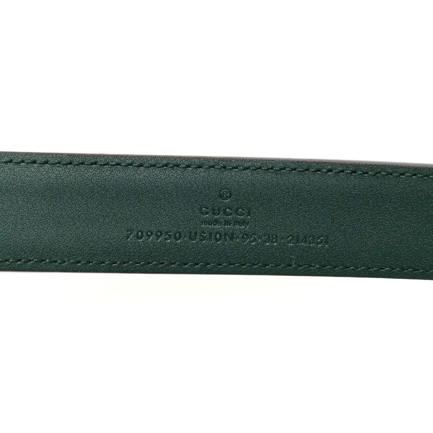 Gucci Ciny Lux Calfskin G Cube Memorable 25mm Belt 95 38 Vintage Green 3 of 5