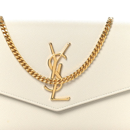 Saint Laurent Grain De Poudre Monogram Uptown Chain Wallet Crema Soft 8 of 11