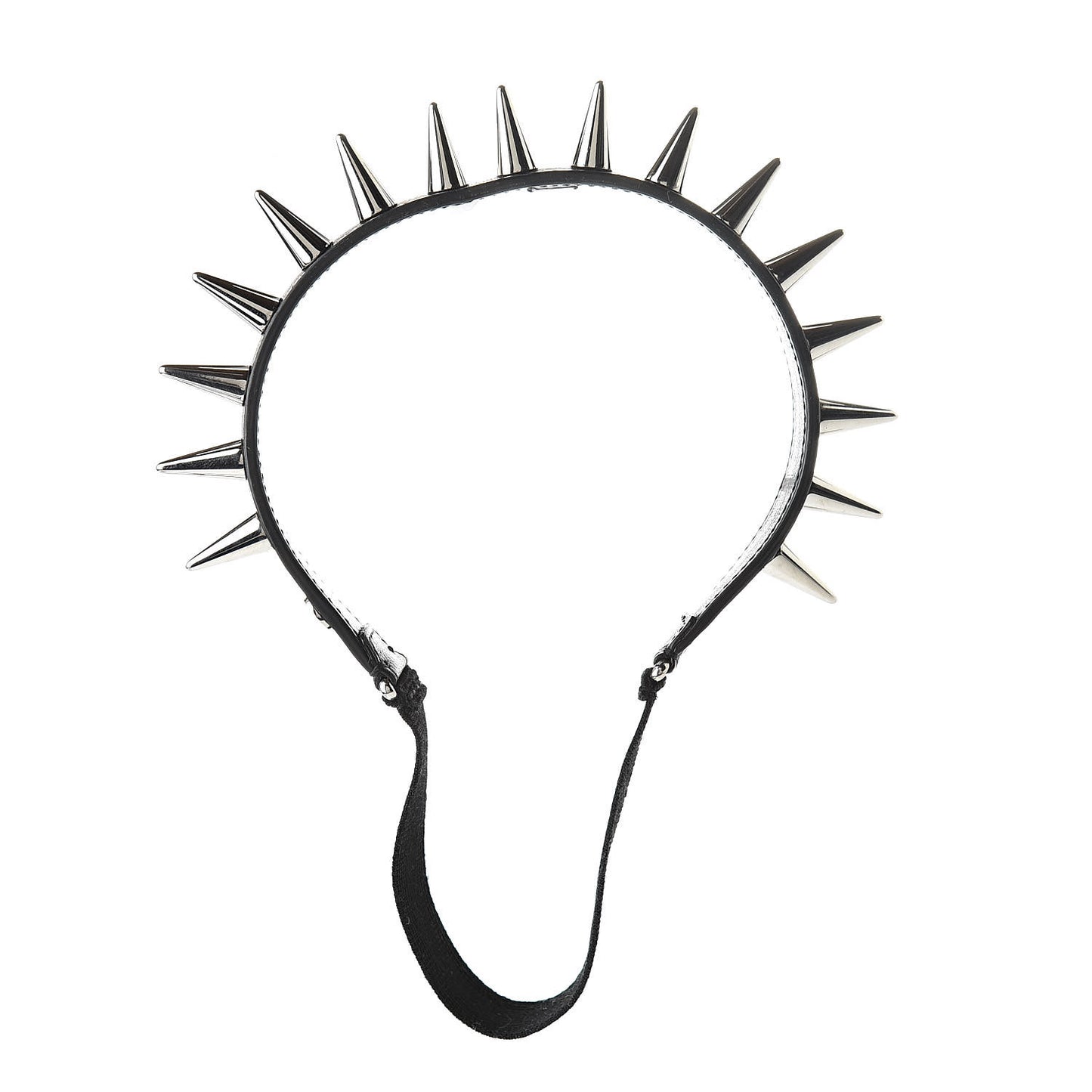 Calfskin Studs Elastic Headband Black