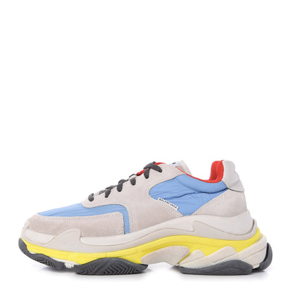 Balenciaga Nylon Suede Womens Triple S 2.0 Sneakers 42 Gris Bleu Rouge 1 of 9