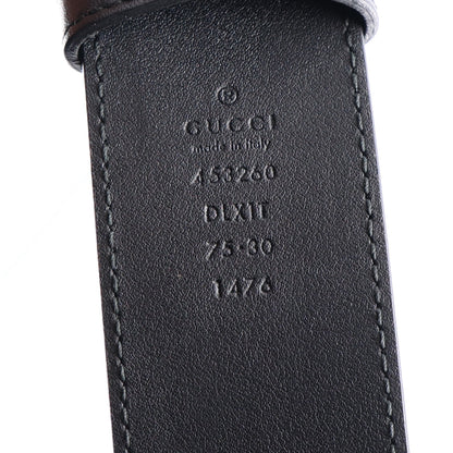 Gucci Moon Calfskin Pearl Double G Belt 75 30 Black Cream 5 of 5