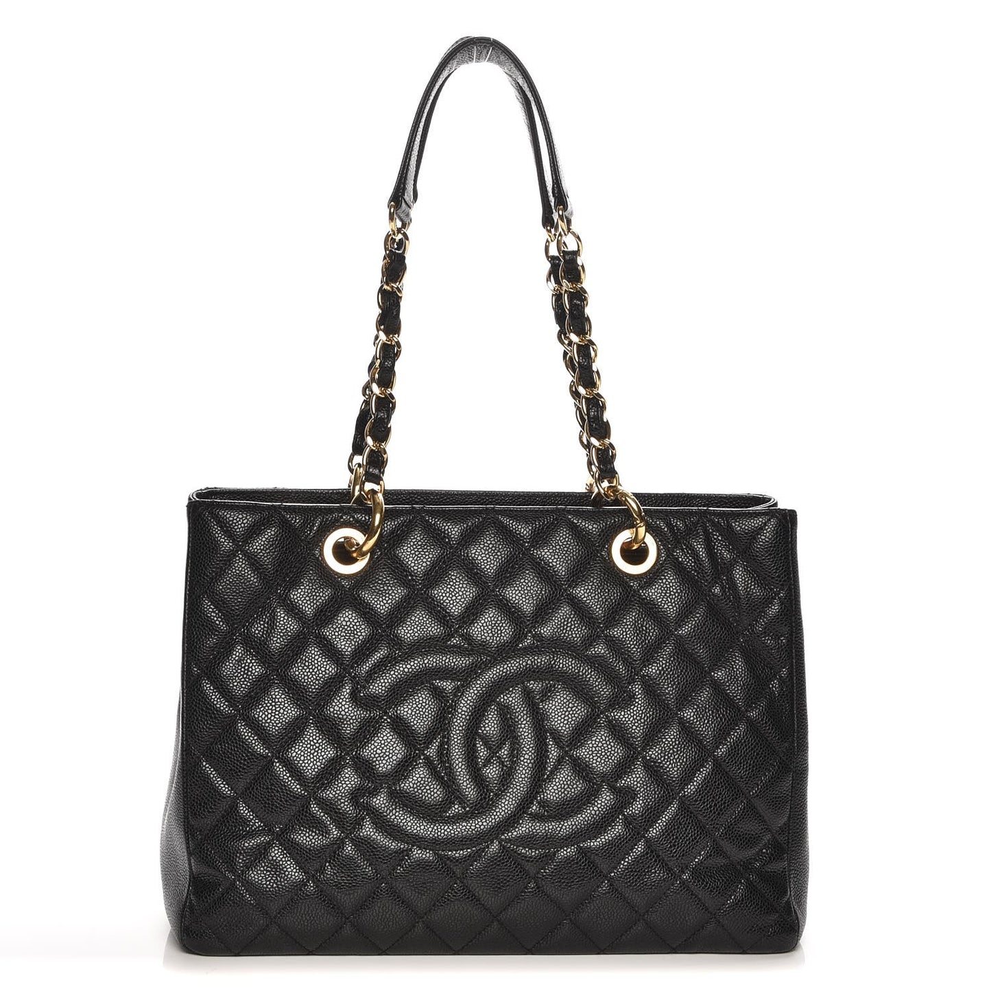 Caviar Quilted Grand Shopping Tote GST Black