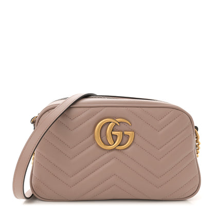 Gucci Calfskin Matelasse Small GG Marmont Chain Shoulder Bag Porcelain Rose 1 of 11