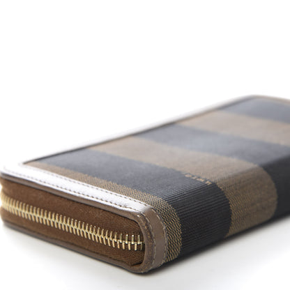 Fendi Pequin Vitello Zip Around Wallet Tobacco Foresta 6 of 9