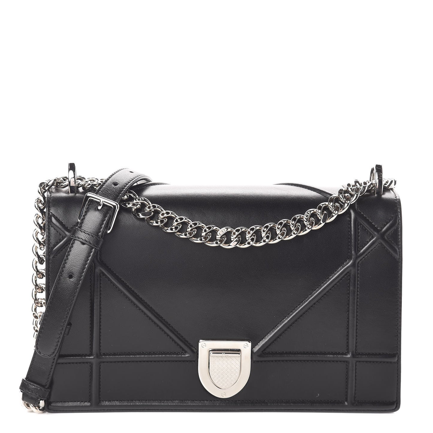 Lambskin Medium Diorama Flap Bag Black