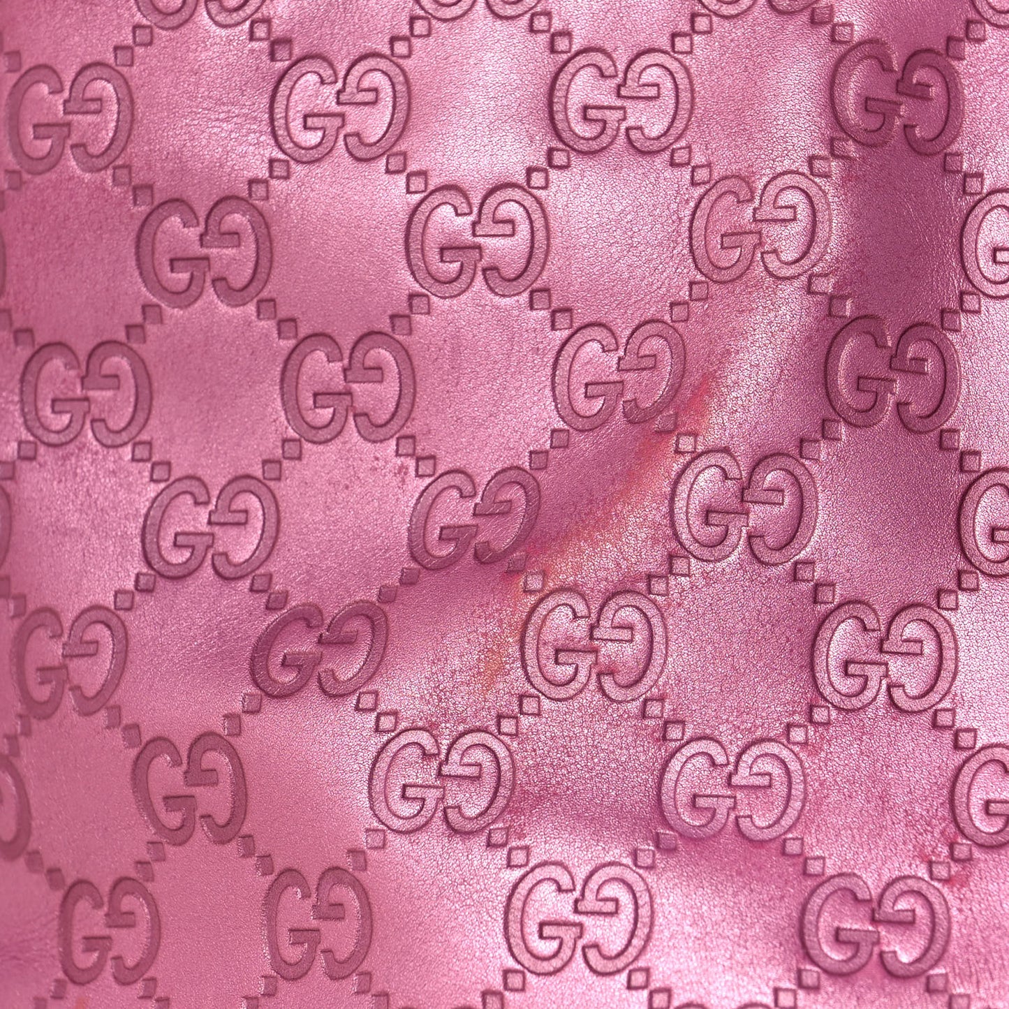 Metallic Soft Guccissima Large Heart Bit Charm Top Handle Tote Fresia Rose