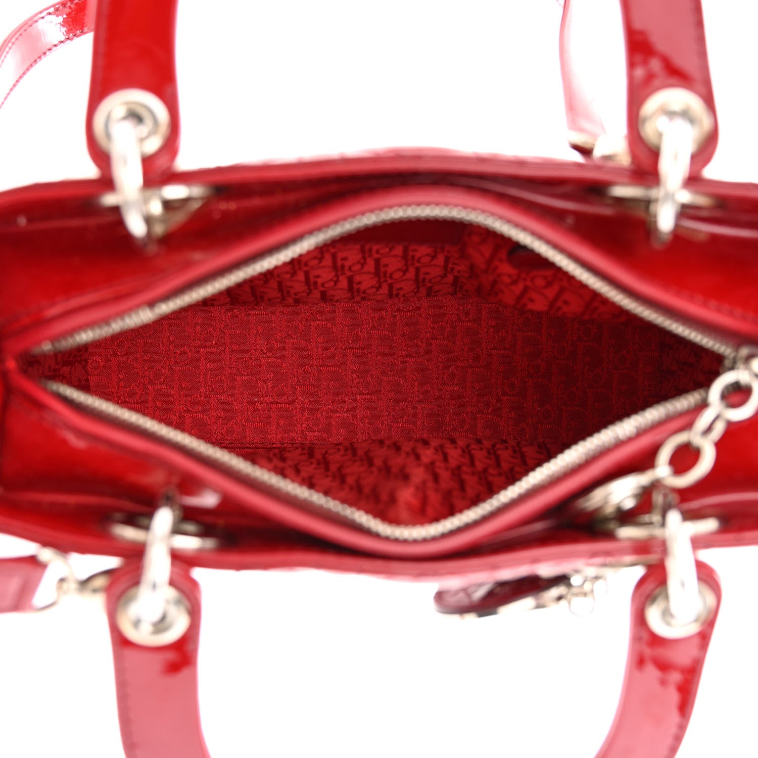 Christian Dior Patent Cannage Medium Lady Dior Red 5 of 11