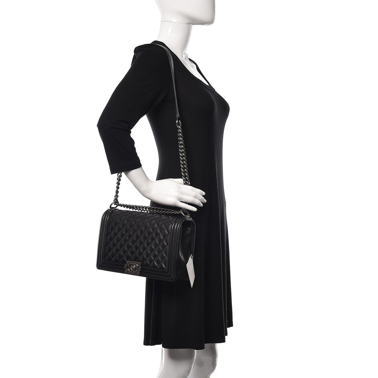 Caviar Quilted New Medium Boy Flap Black