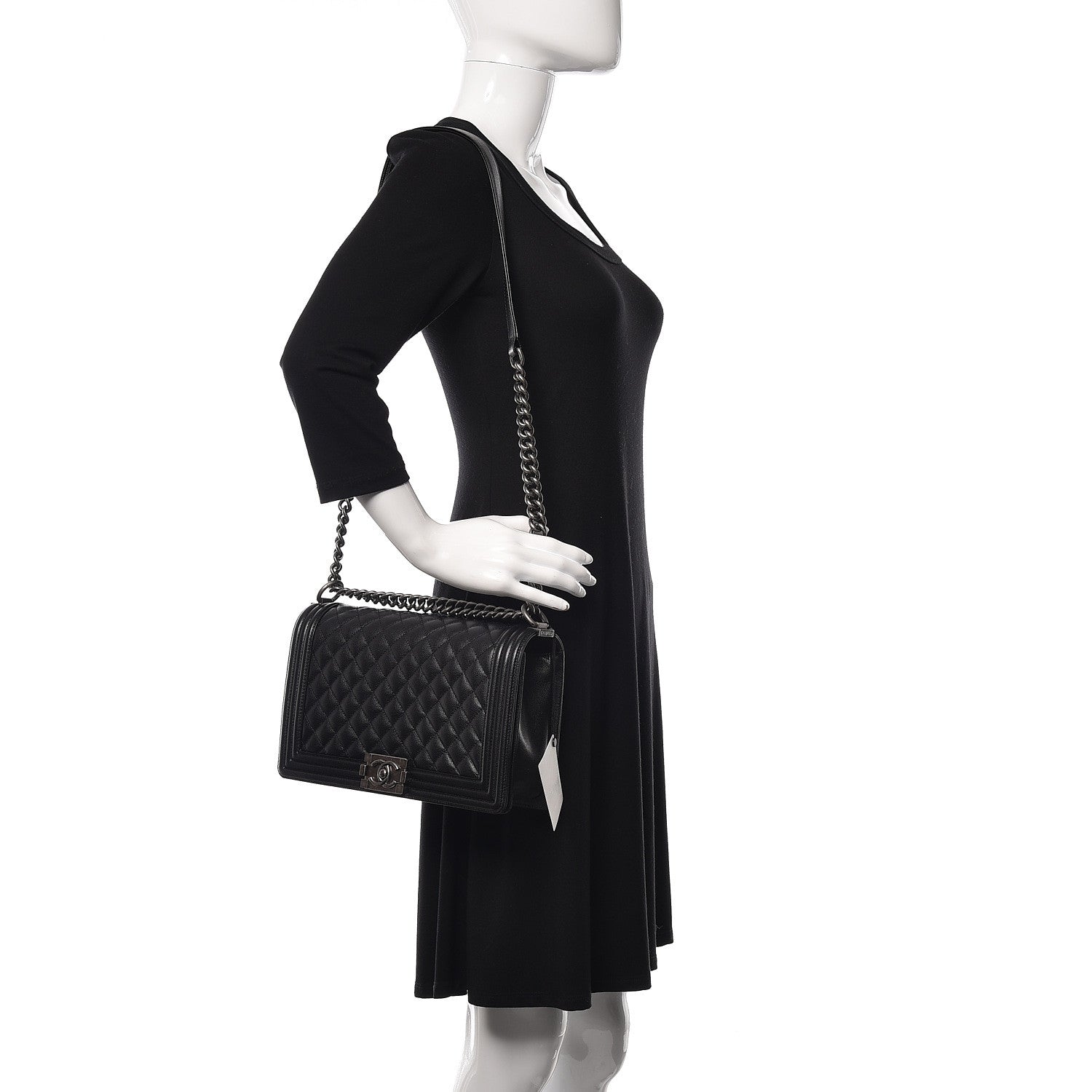Chanel Caviar Quilted New Medium Boy Flap Black 2 of 11