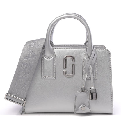 Marc Jacobs Metallic Saffiano Little Big Shot Tote Silver 1 of 10