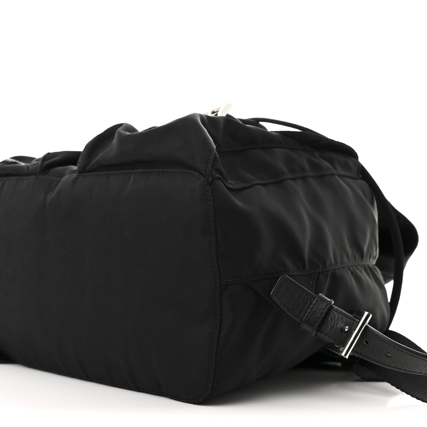 Nylon Vela Saffiano Medium Backpack Black