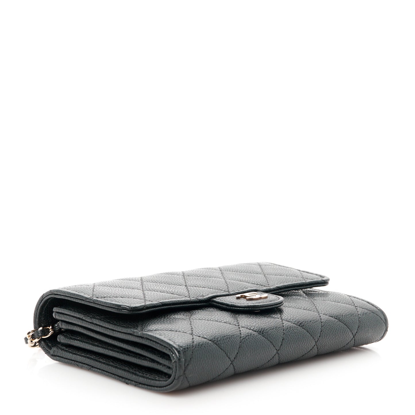 Caviar Quilted Classic Clutch With Chain Black