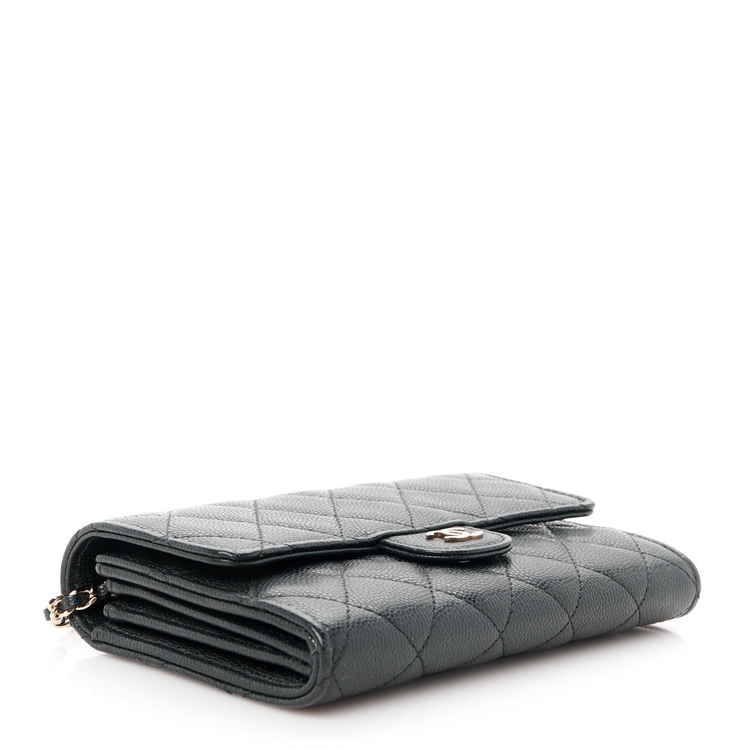 Chanel Caviar Quilted Classic Clutch With Chain Black 4 of 11