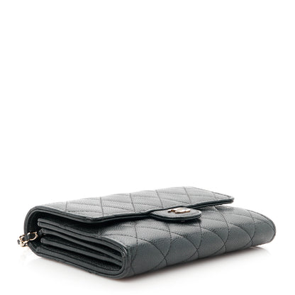 Chanel Caviar Quilted Classic Clutch With Chain Black 4 of 11