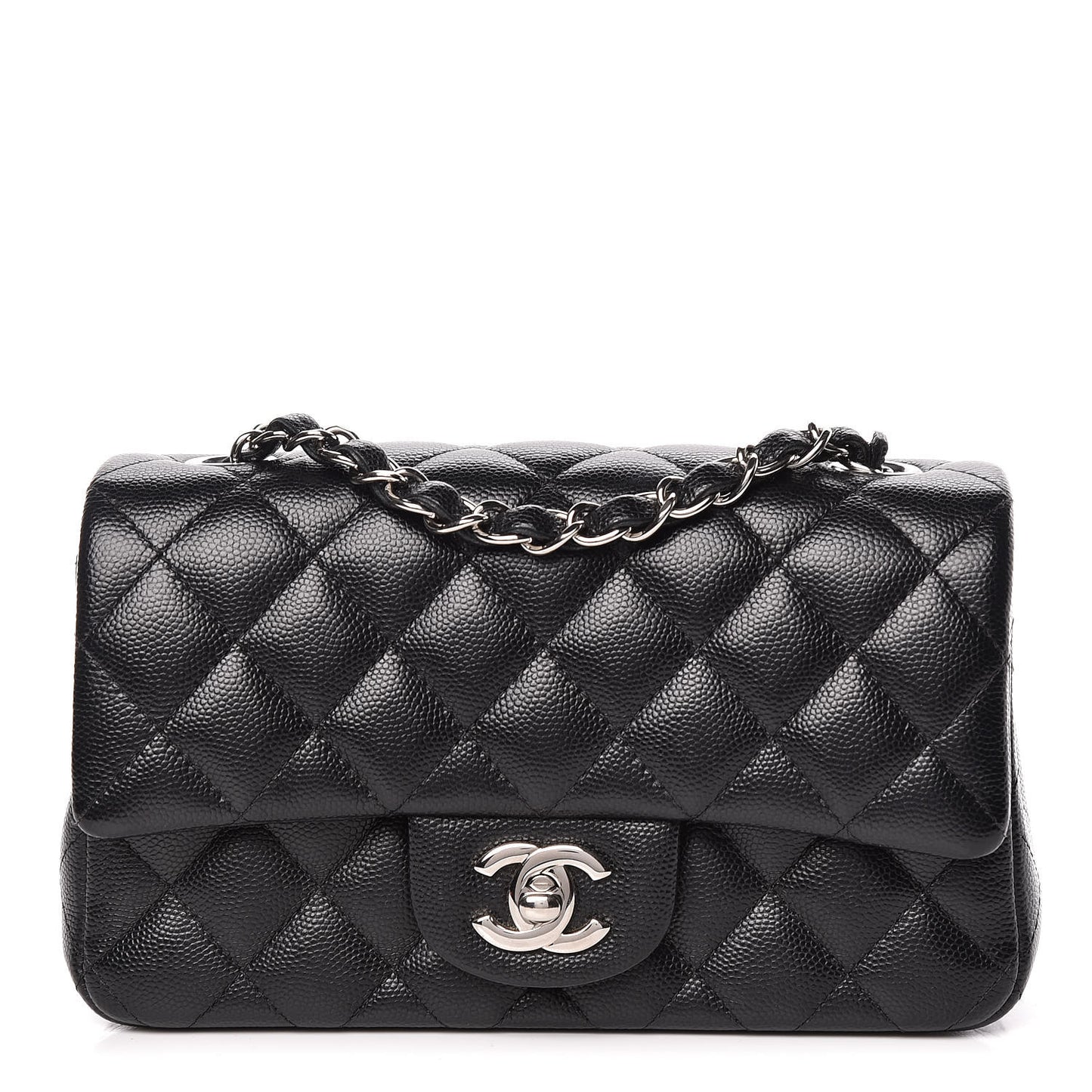 Caviar Quilted Mini Rectangular Flap Black