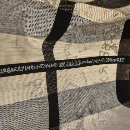 Burberry Coated Canvas Mega Check Sketchbook Reversible Tote White Black 6 of 14