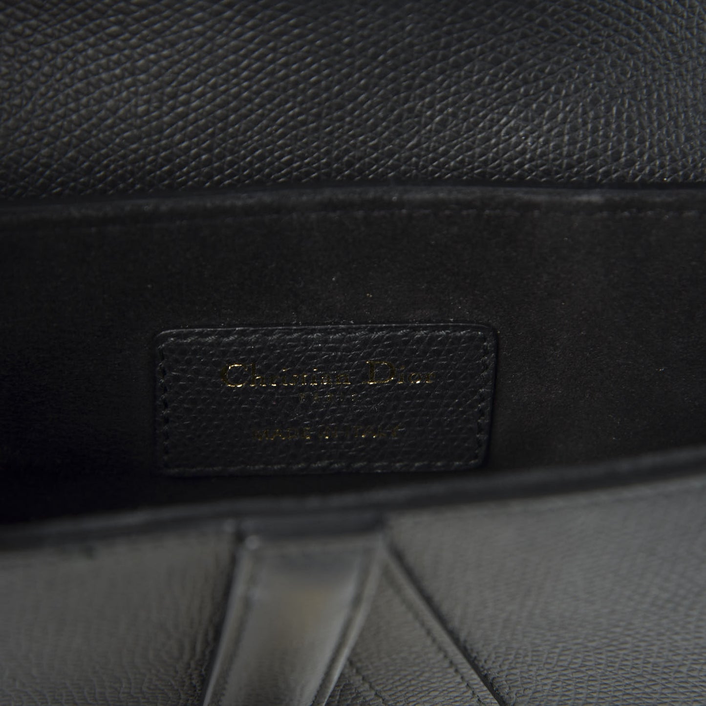 Grained Calfskin Mini Saddle Bag Black