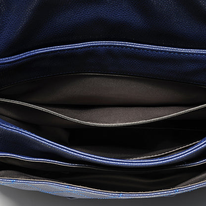 Chanel Glazed Caviar Flap Hobo Dark Blue 5 of 8