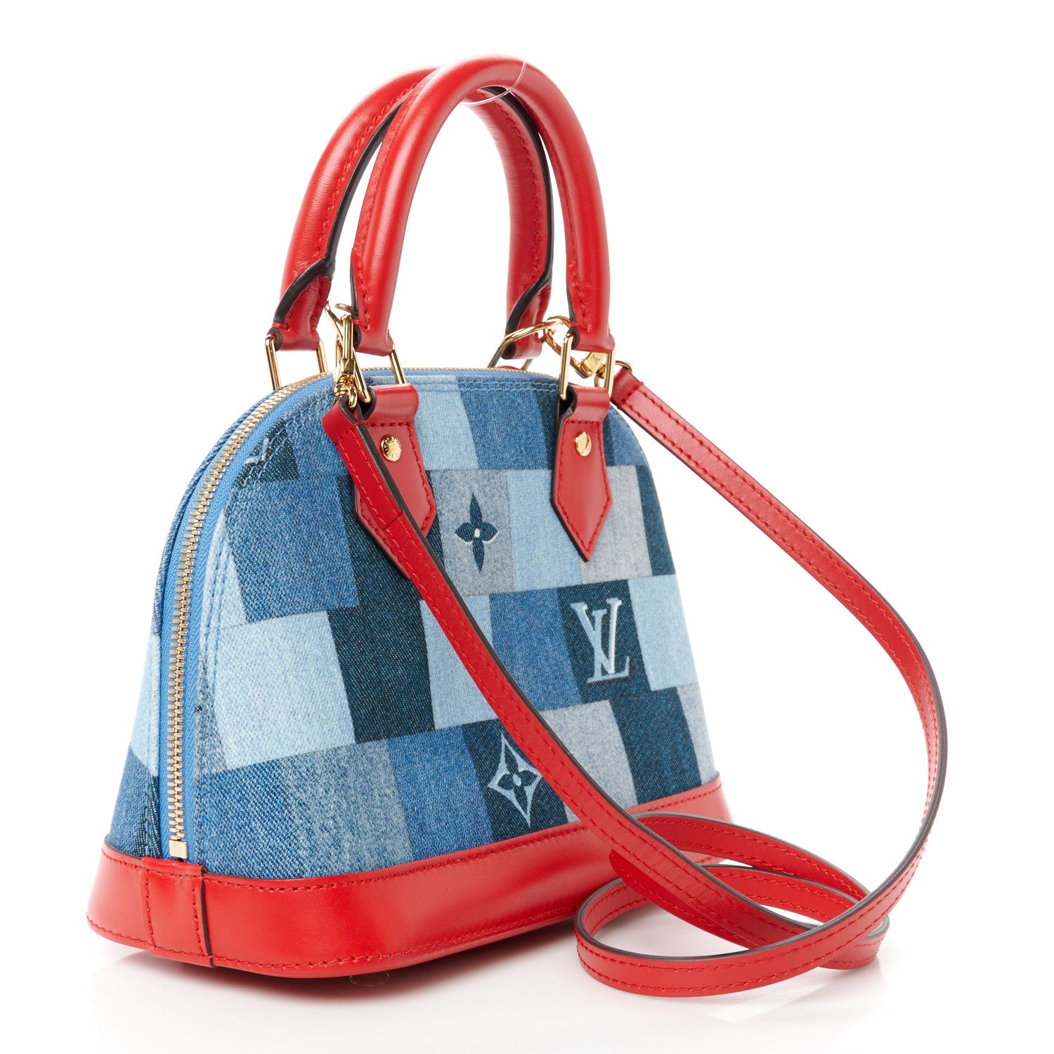 Louis Vuitton Denim Damier Monogram Patchwork Alma BB 3 of 11