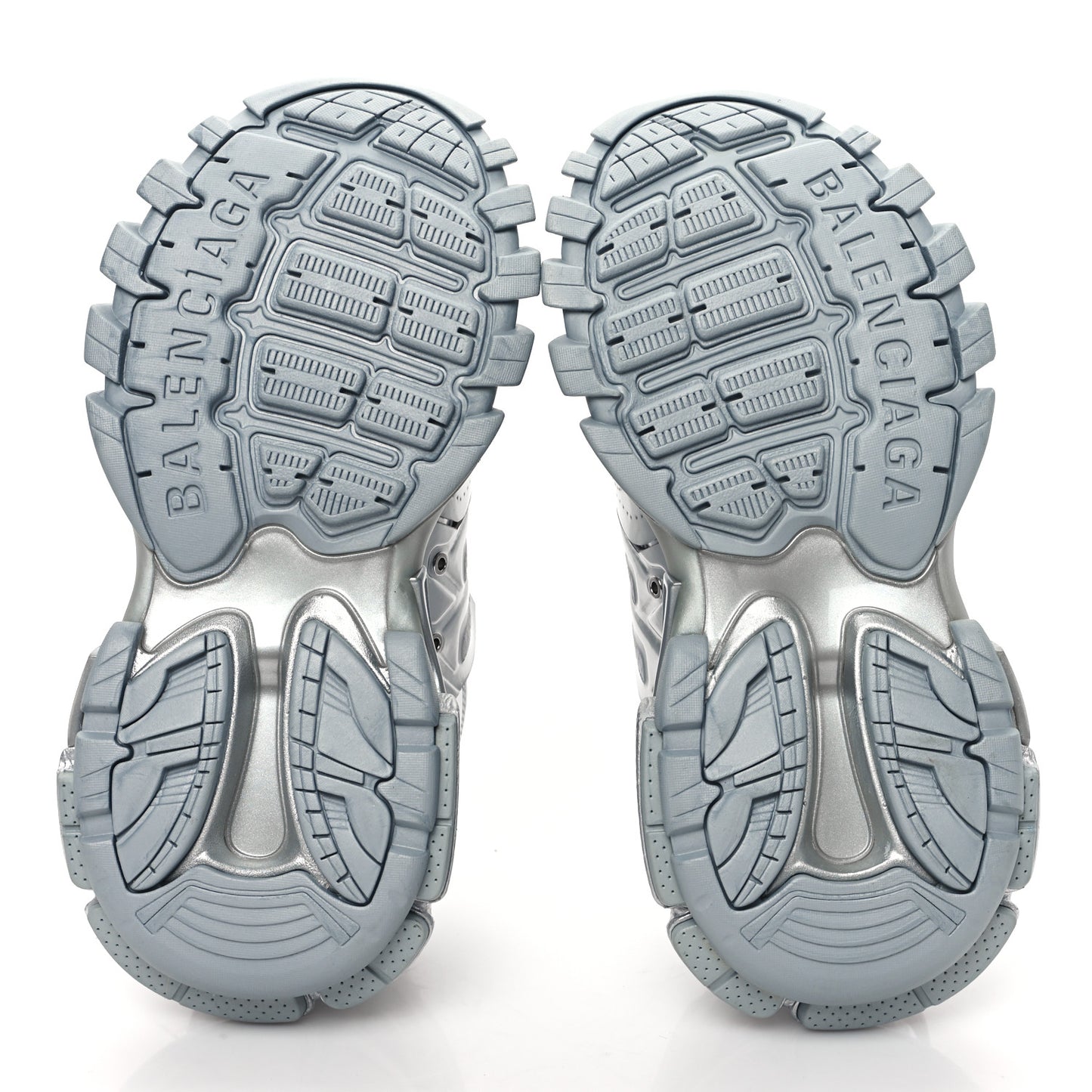 Metallic Calfskin Mesh Nylon Womens Track Sneakers 36 Silver