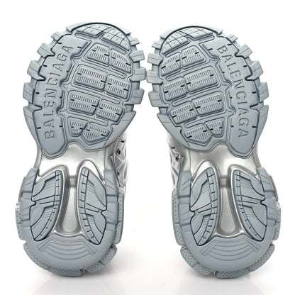 Balenciaga Metallic Calfskin Mesh Nylon Womens Track Sneakers 36 Silver 5 of 10