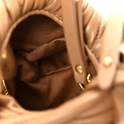 Miu Miu Nappa Matelasse Micro Wander Hobo Caramel 5 of 10