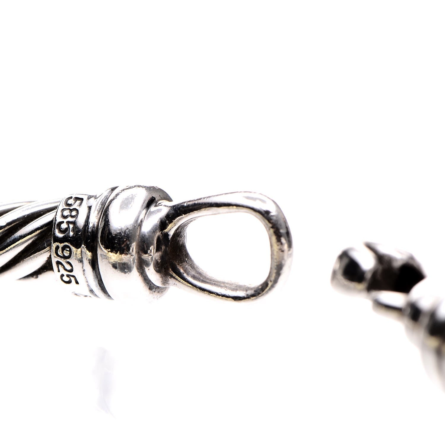 David Yurman Sterling Silver 14K Yellow Gold 5mm Metro Cable Bracelet 4 of 5