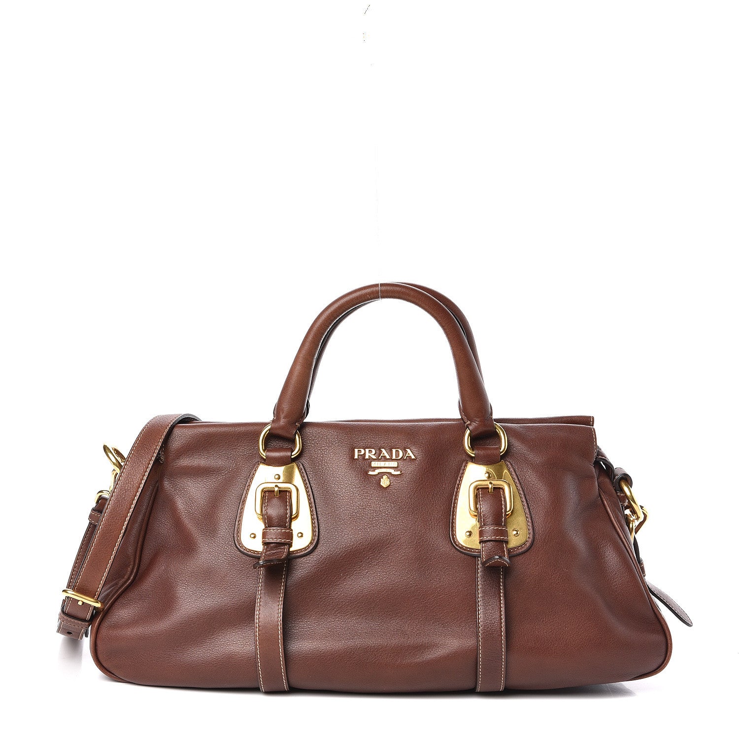 Prada Soft Calf Shopping Satchel Nocciolo 1 of 9