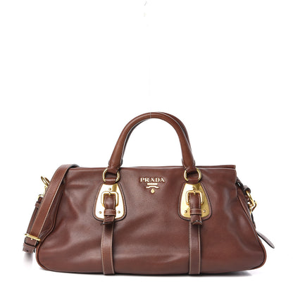 Prada Soft Calf Shopping Satchel Nocciolo 1 of 9